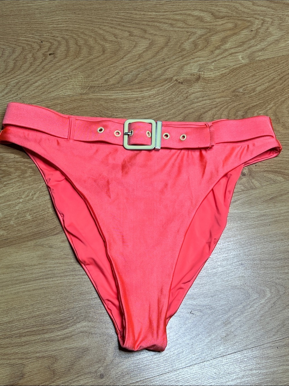Dolce Vita Sz L Bright Coral Highwaisted Bikini Bottom - New without Tags